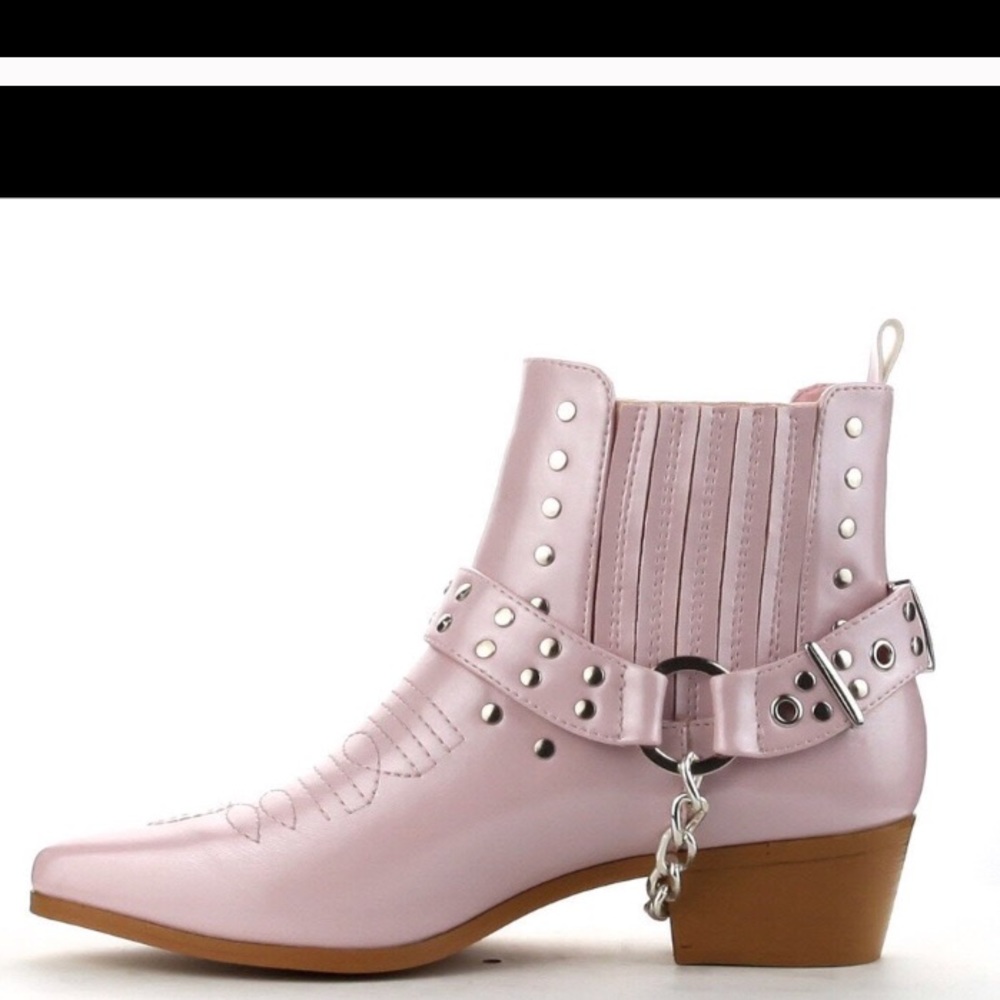 Designer inspired metallic cowboy bootie